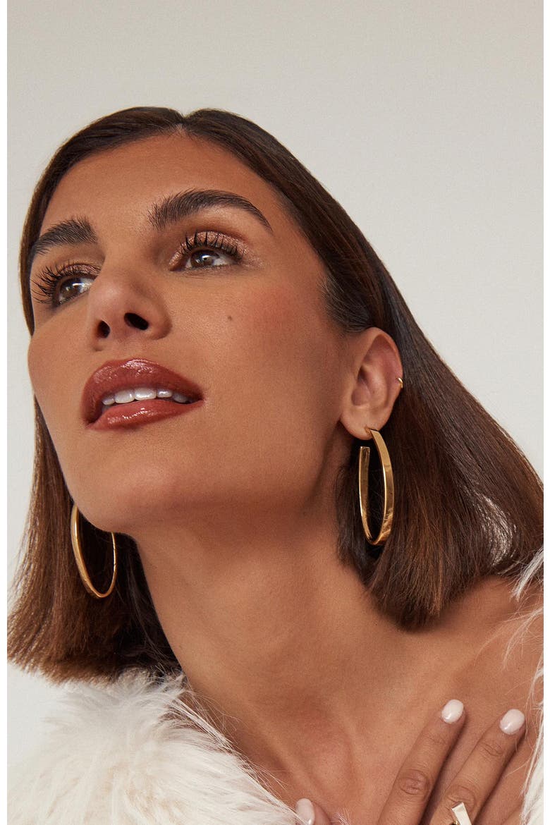 Oasis Hoop Earrings, Alternate, color, Gold
