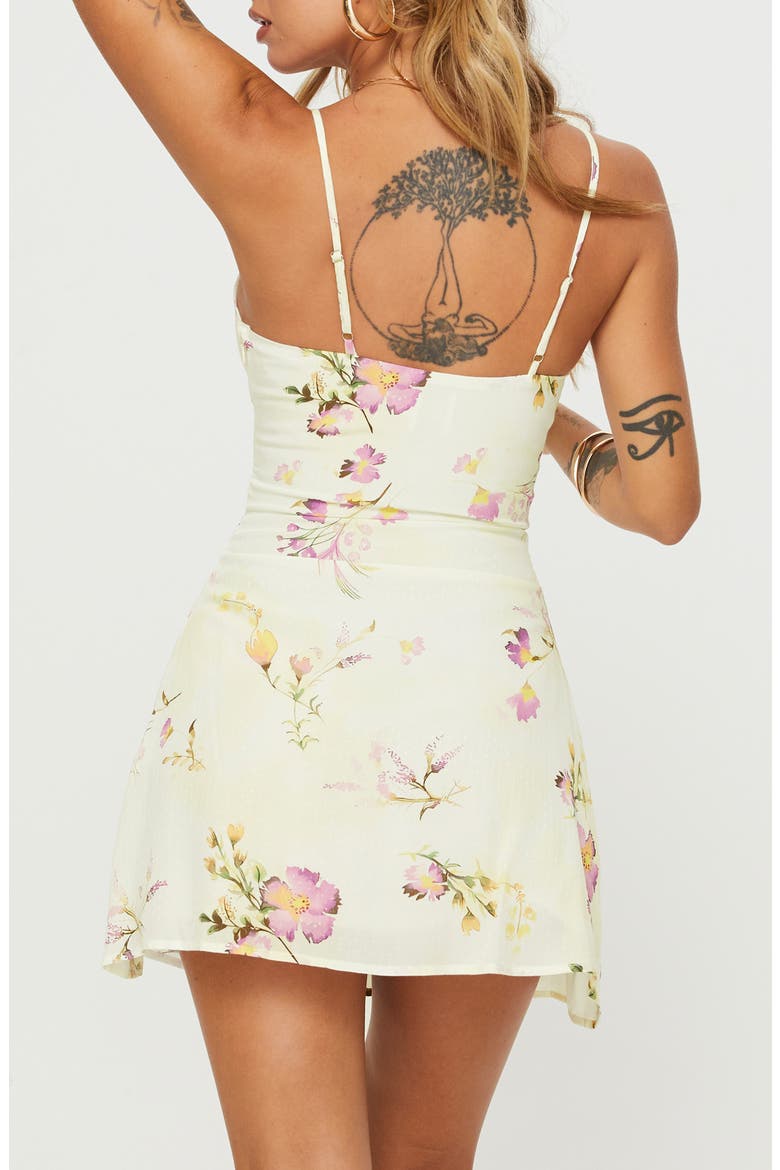 Jaye Floral Mini Slipdress, Alternate, color, YELLOW / PINK
