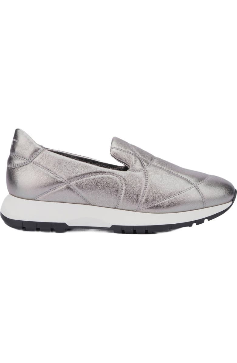 Aquatalia Katya Quilted Weatherproof Slip-On Sneaker, Alternate, color, Silver