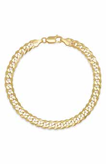 HMY JEWELRY 14K Gold Plate Sterling Silver Chain Bracelet