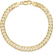 HMY JEWELRY 14K Gold Plate Sterling Silver Chain Bracelet