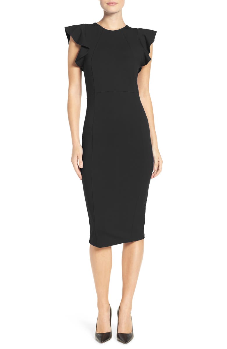 Felicity & Coco Capriana Ruffle Sheath Dress, Alternate, color, 