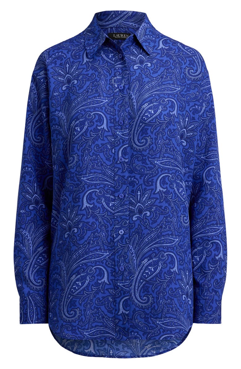 Lauren Ralph Lauren Paisley Print Button-Up Shirt, Alternate, color, Blue/ Multi
