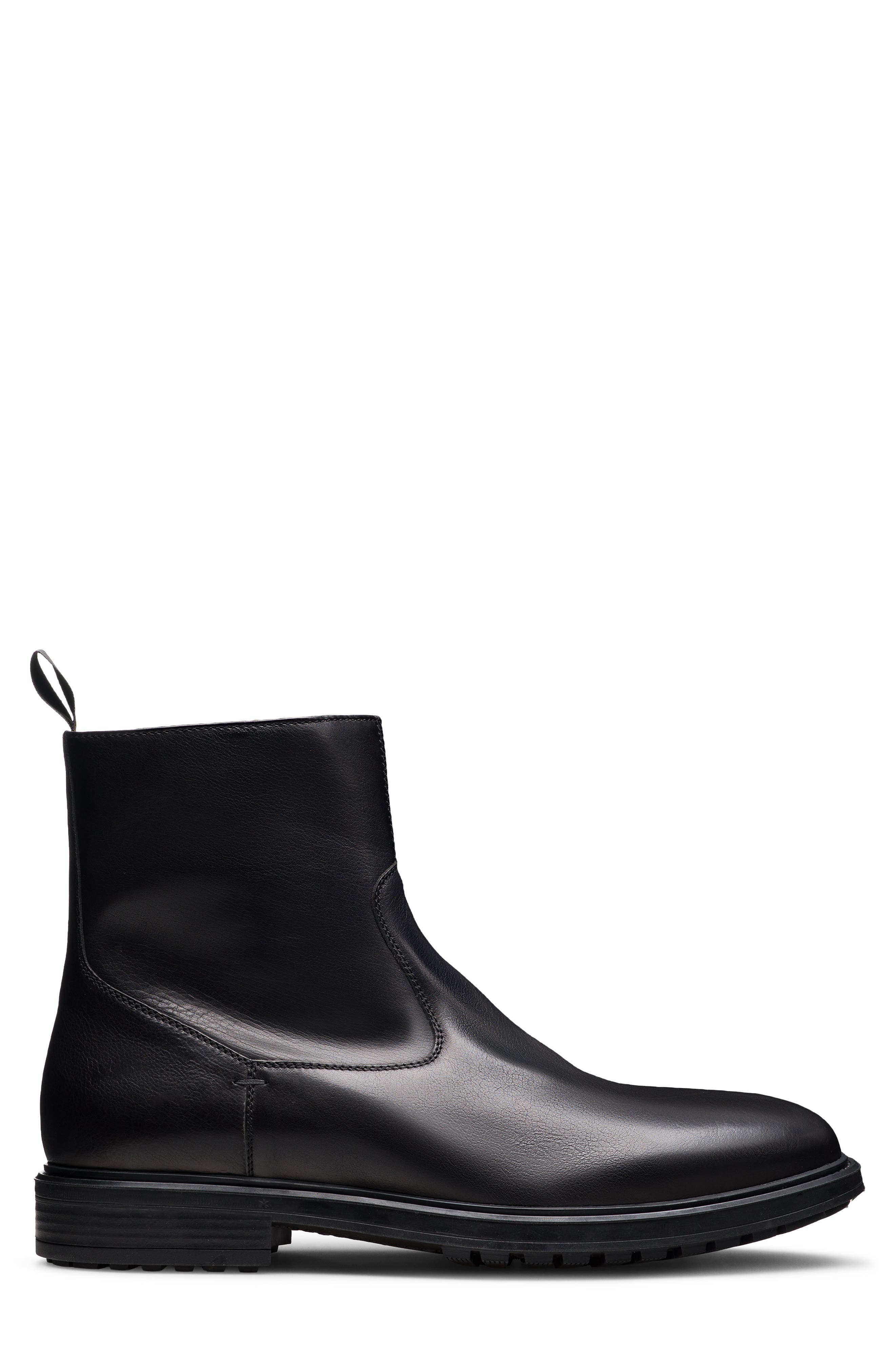 Atlas Leather Zip Boot, Alternate, color, BLACK DISTRESS