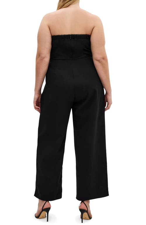 City Chic Alexi Strapless Jumpsuit In Black