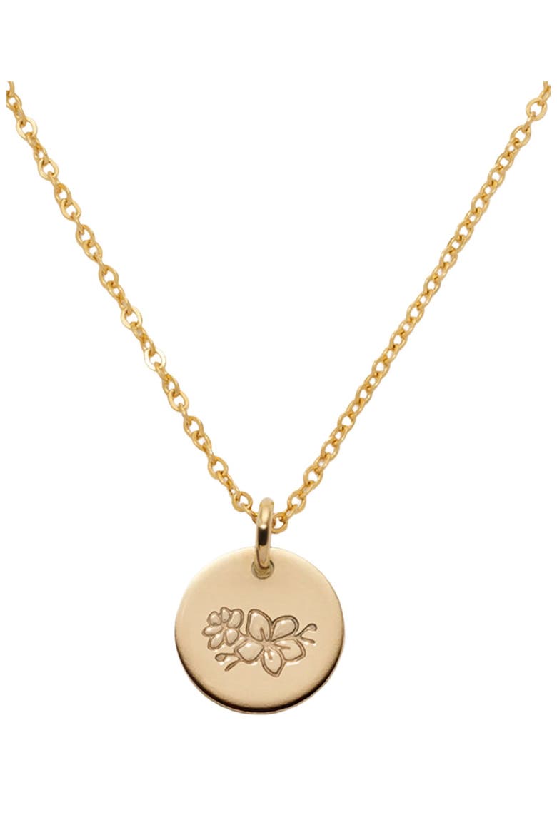 March Birth Flower Necklace, Main, color, Gold Filled