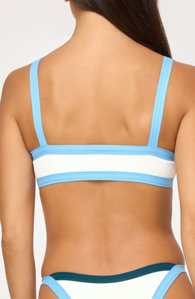 LSPACE Taylor Rib Bikini Top, Alternate, color, Cream/ Deep Teal/ Sea Spray