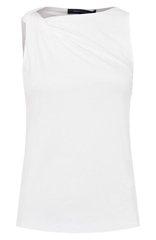 French Connection Mati Drape Jersey Sleeveless Top in Summer White 