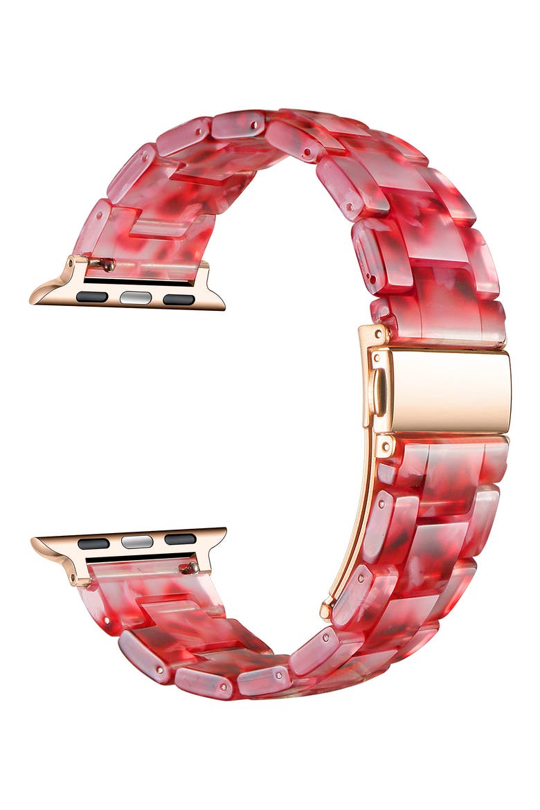Claire Resin Link Watchband, Alternate, color, CHERRY