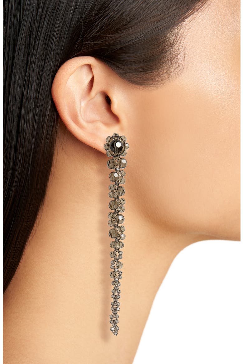 Beaded Drop Earrings, Alternate, color, SMOKE