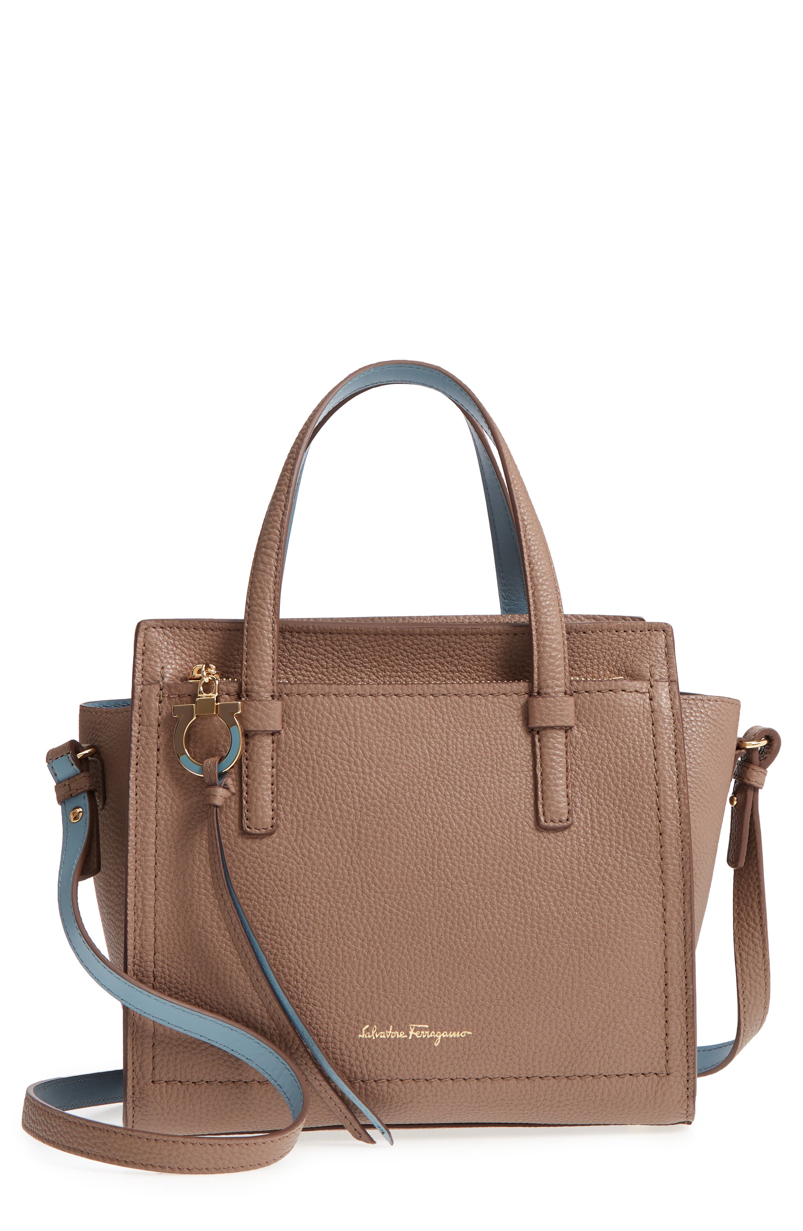 FERRAGAMO Salvatore Ferragamo Small Amy Leather Tote, Main, color, 