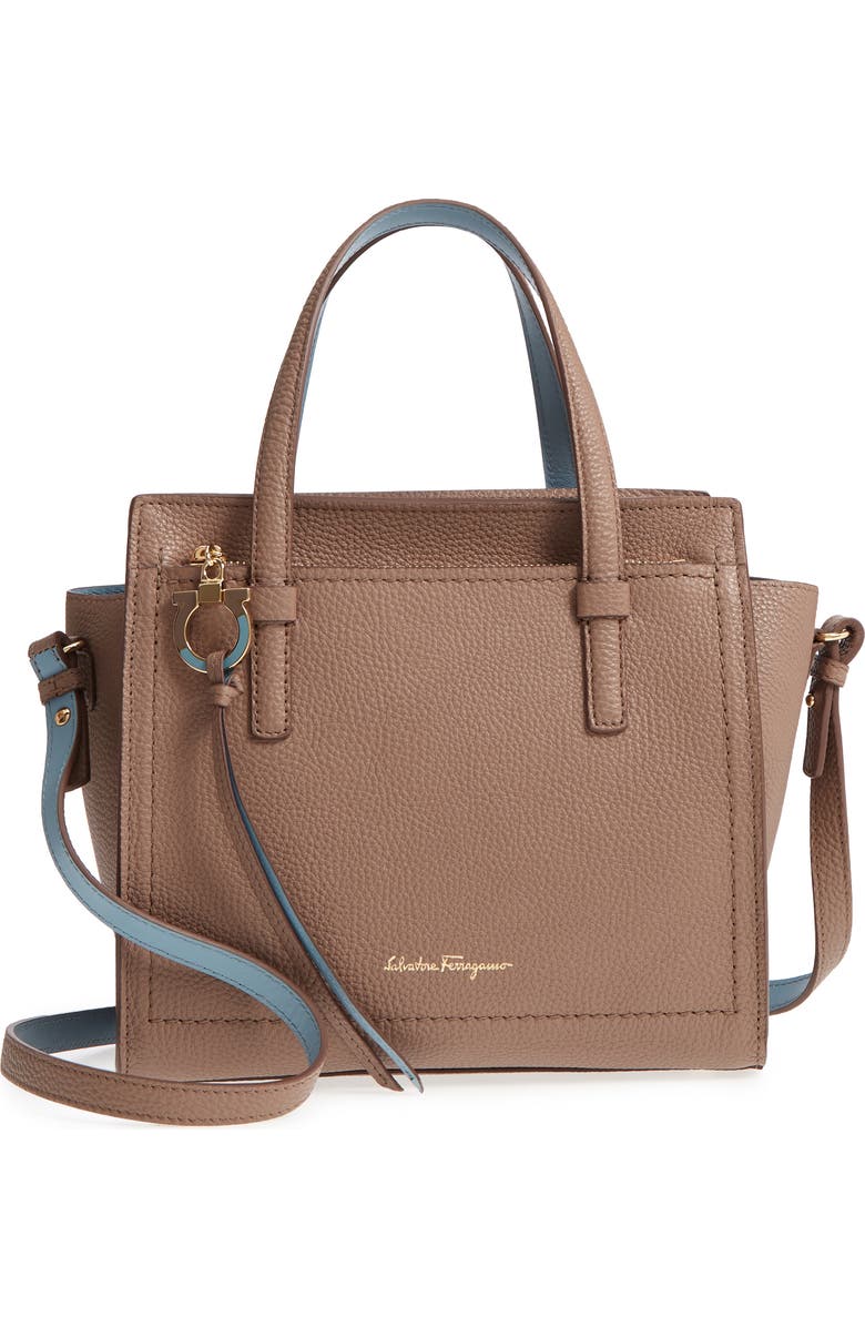 FERRAGAMO Salvatore Ferragamo Small Amy Leather Tote, Main, color,