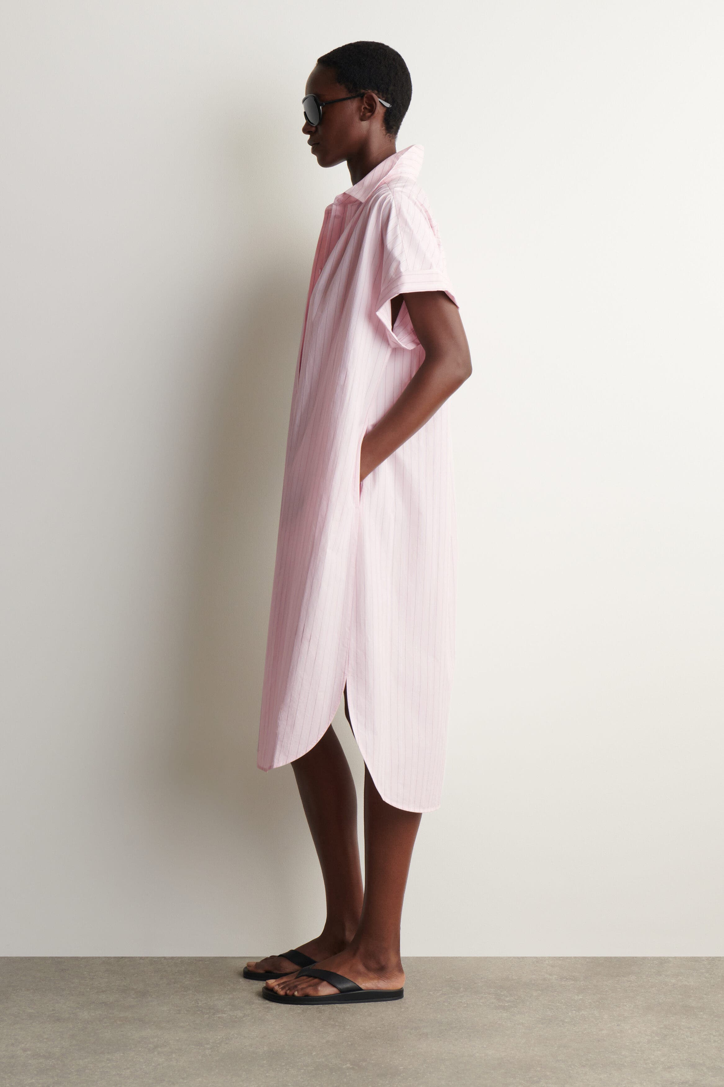 short sleeve striped shirt dress Short Sleeve Striped Day Dress