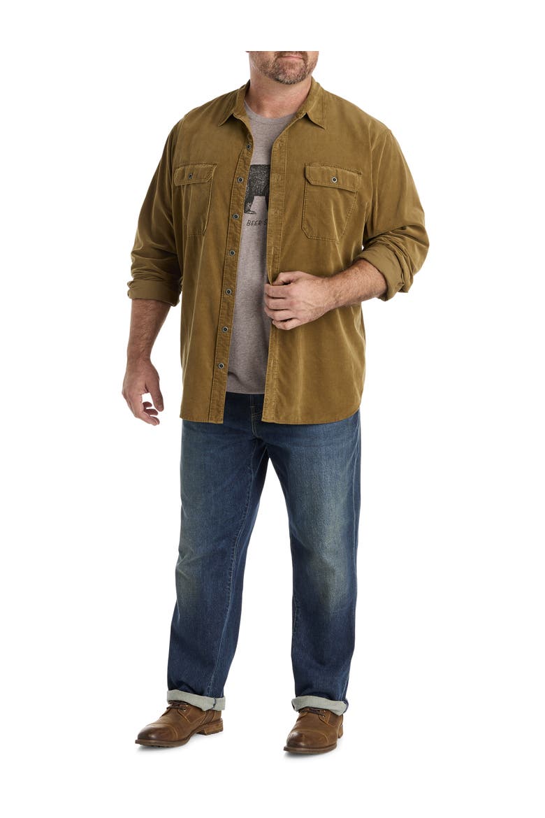 Big & Tall Corduroy Utility Shirt, Alternate, color, KANGAROO