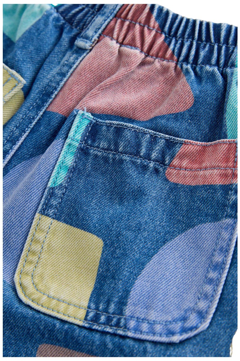 Kids' Geometric Print Wide Leg Jeans, Alternate, color, BLUE