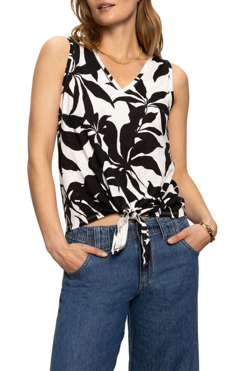 Floral Print Cotton Blend Tank