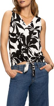 Sanctuary Floral Print Cotton Blend Tank