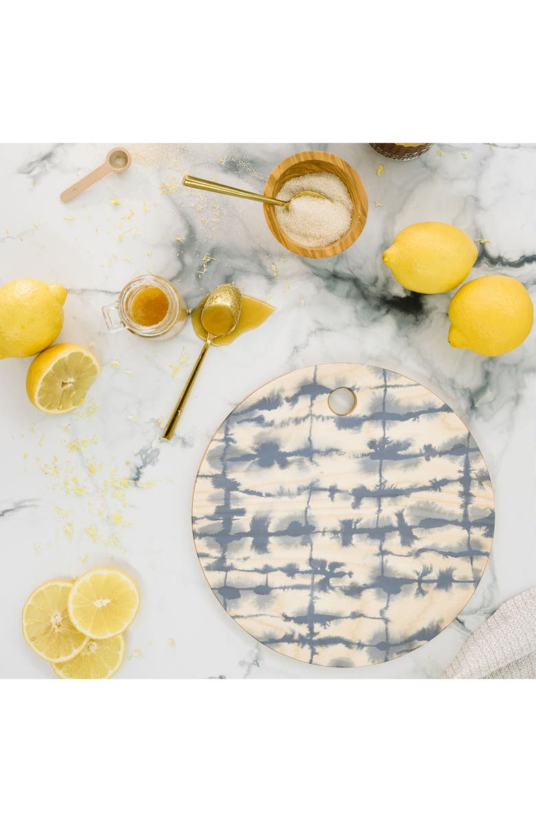 Deny Designs Jacqueline Maldonado Lateral Slate Blue Round Cutting Board, Main, color,