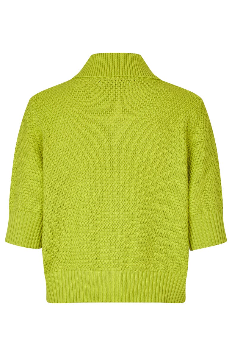 Masai Copenhagen MaLiva Cropped Short Sleeve Cardigan, Alternate, color, B Chartreuse
