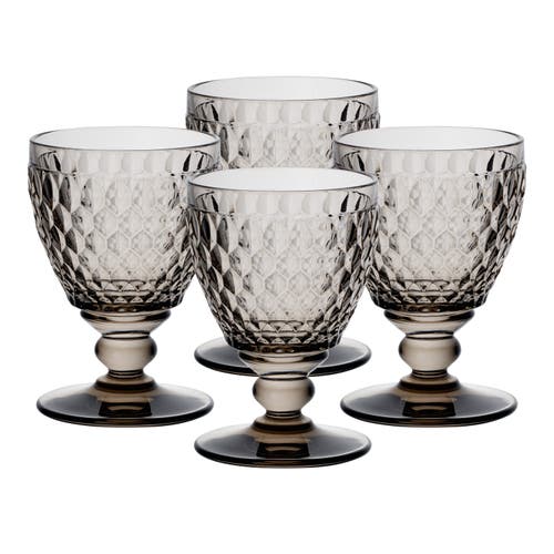 Villeroy & Boch Boston Coloured Goblet-smoke  Set Of 4 In Grey