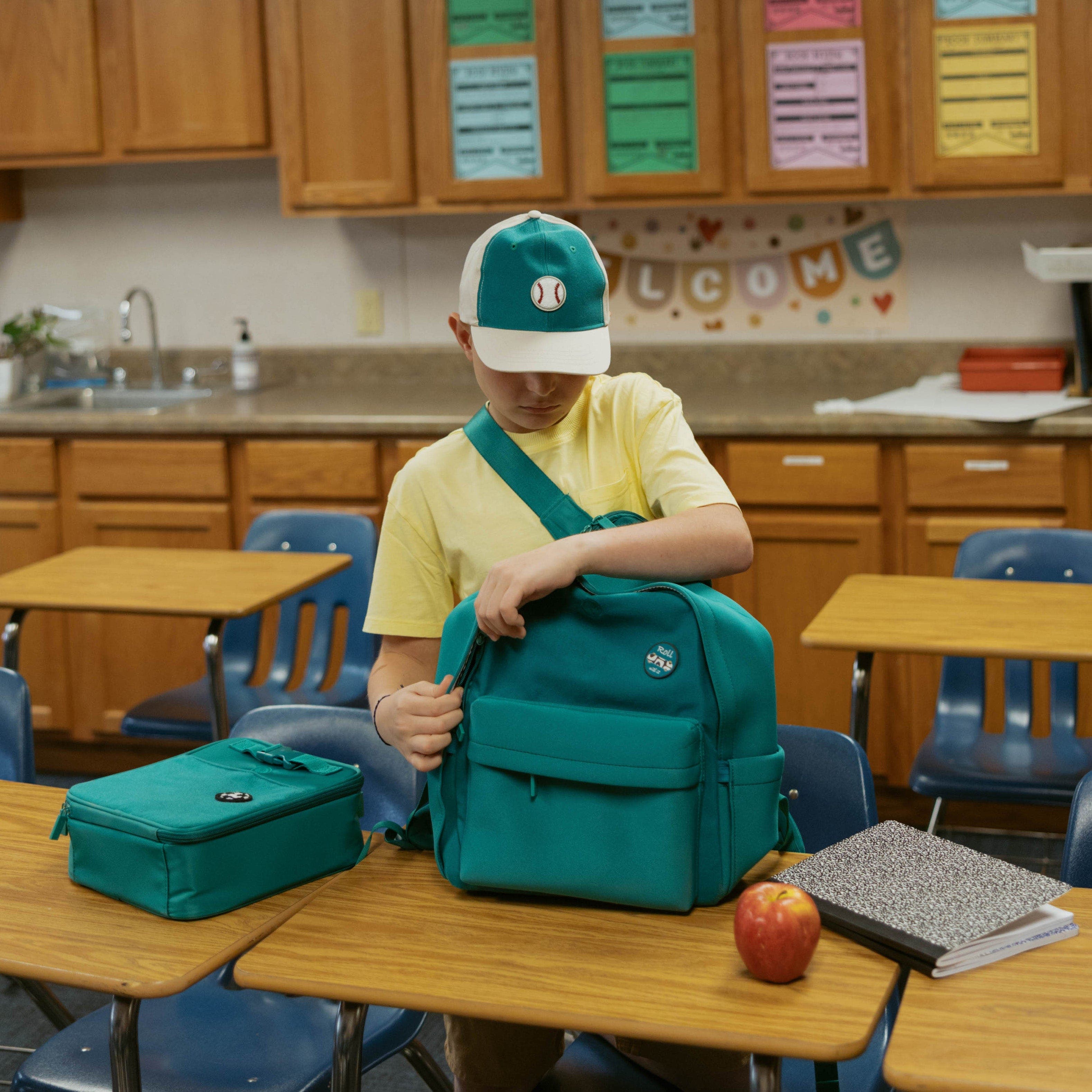 Parker Kids Co. Backpack + Patches - Explorer Set, Alternate, color, Rain