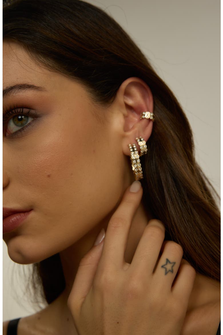 Leggo 2.0 Small Diamond Hoop Earrings, Alternate, color, GOLD