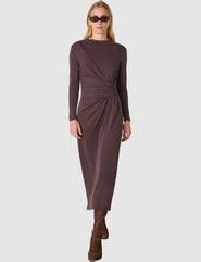 Whistles Ruched Detail Midi Dress