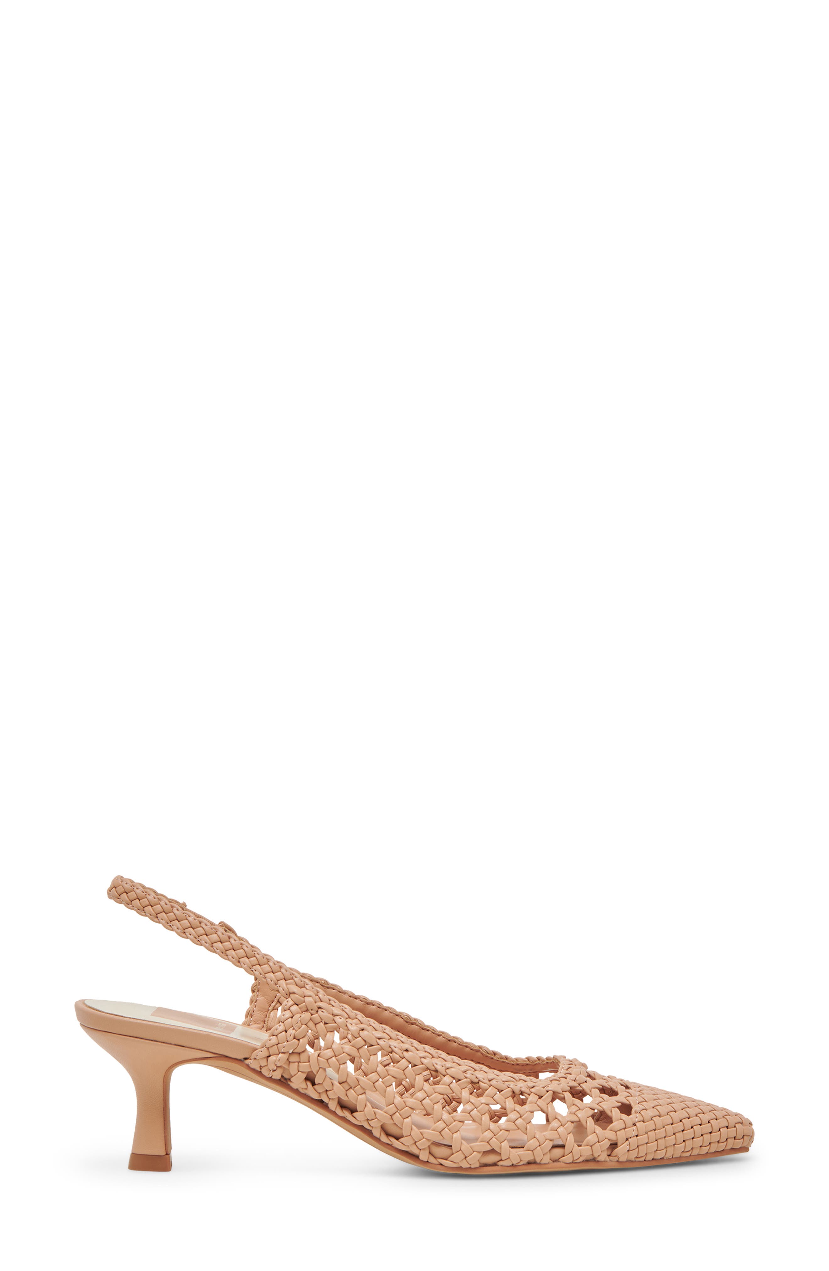 Olympa Pointed Toe Slingback Pump, Alternate, color, CAFE WOVEN STELLA