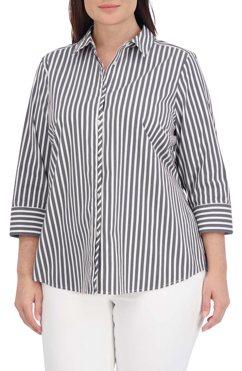 Foxcroft Charlie Stripe Button-Up Shirt, Main, color,