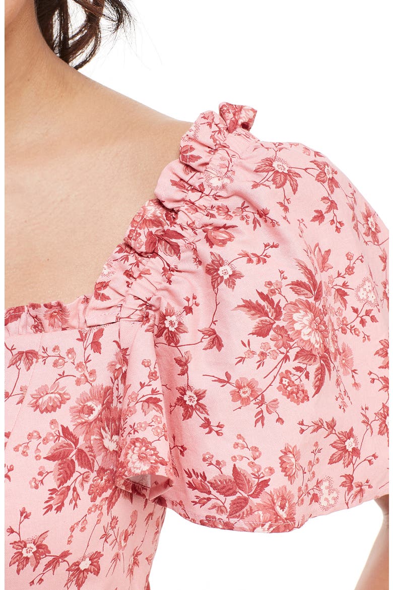 Marianna Floral Print Dress, Alternate, color, ROSE
