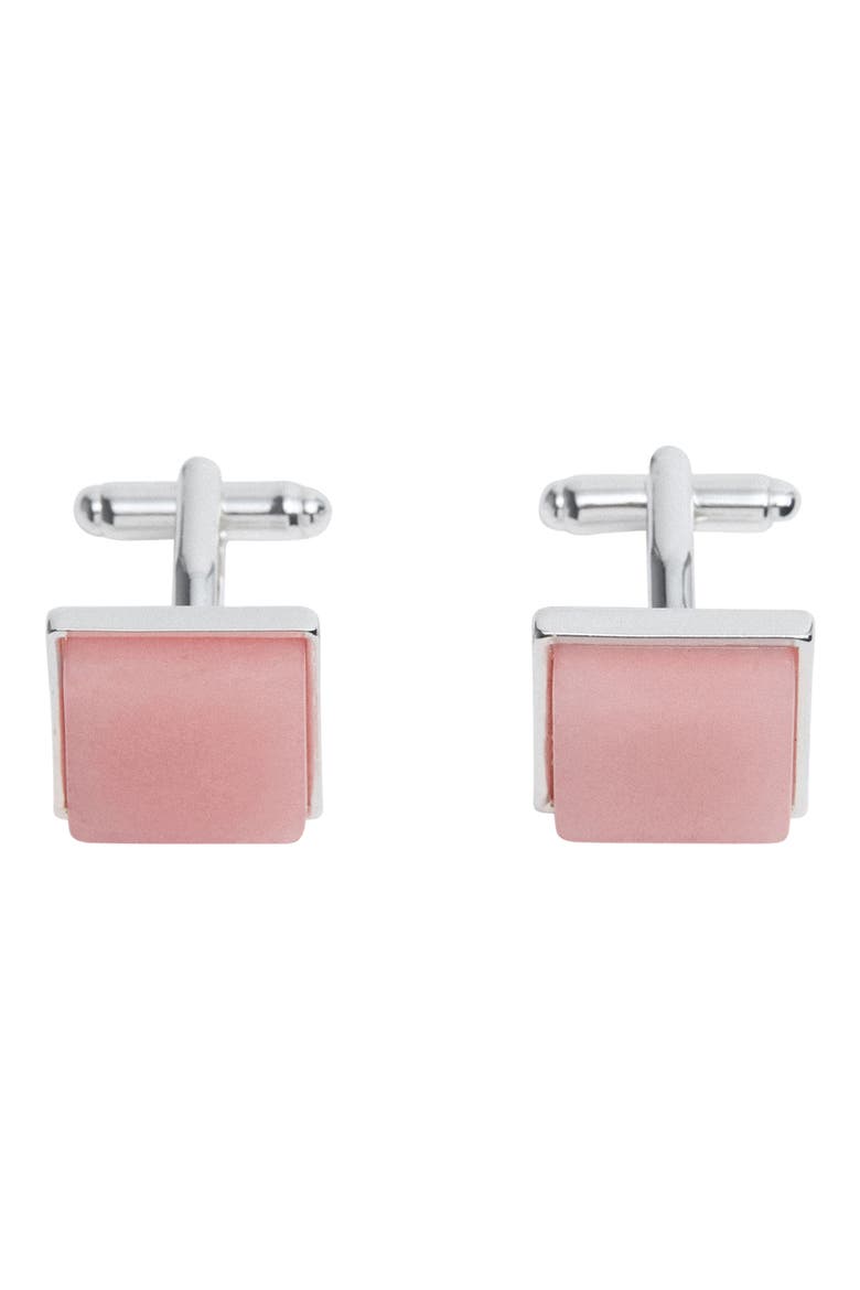 Semiprecious Stone Cuff Links, Main, color, SILVER