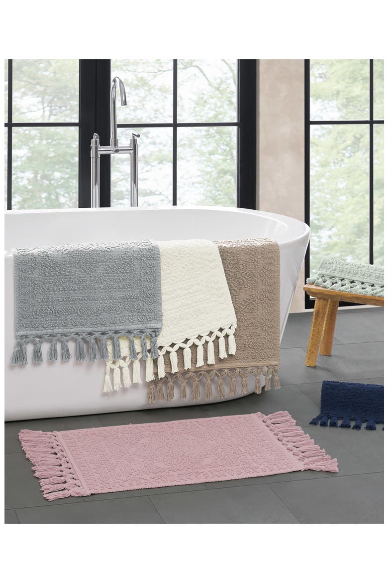 Nellore Fringe 2-Piece Bath Rug, Alternate, color, DARK GREY CHARCOAL