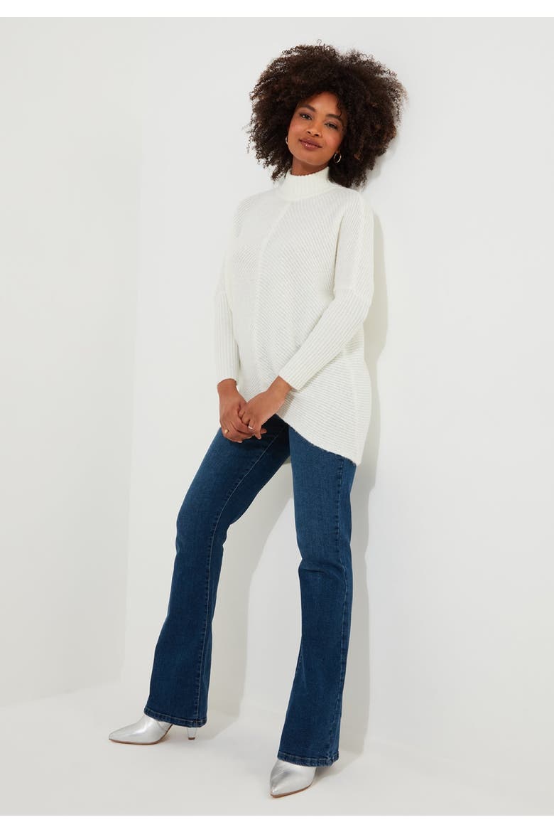 Mockneck Rib Sweater, Alternate, color, CREAM