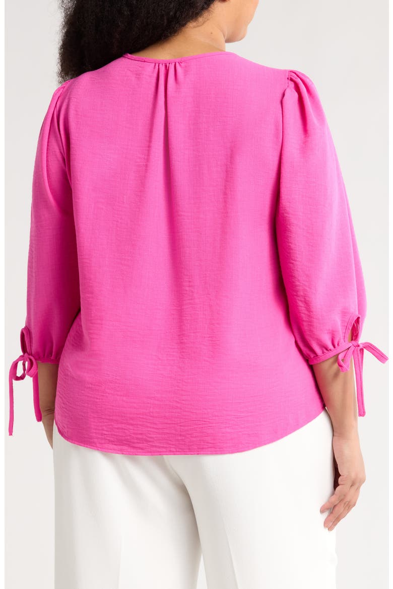 V-Neck Long Sleeve Top, Alternate, color, FUCHSIA