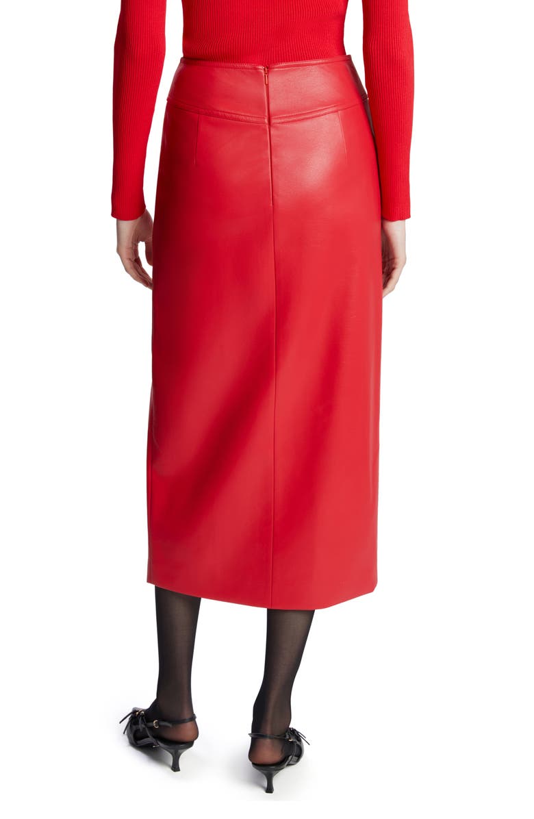 Bardot Dante Faux Leather Slit Midi Skirt, Alternate, color,