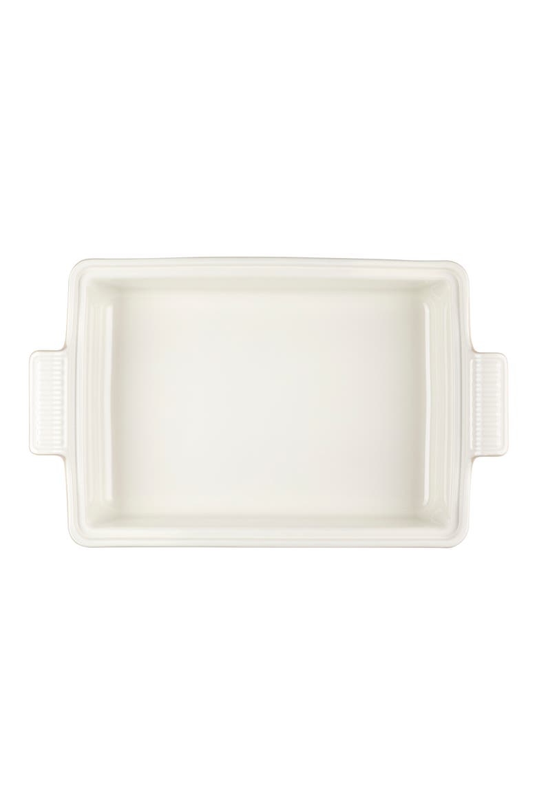 4-Quart Rectangular Stoneware Casserole with Lid, Alternate, color, PECHE