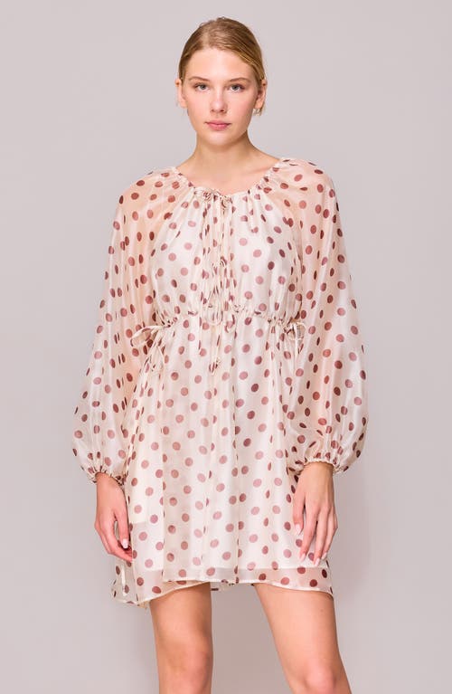 Melloday Long Sleeve Front Tie Minidress