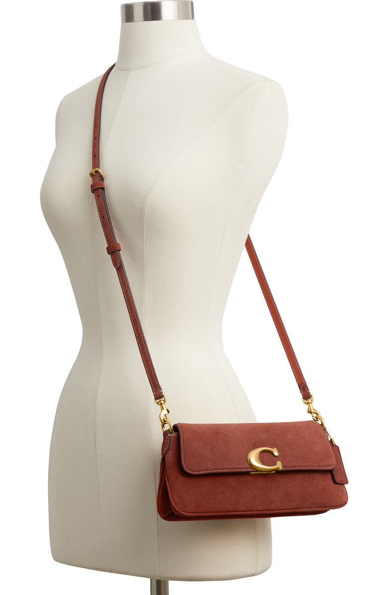 COACH Jet Suede Shoulder Bag, Alternate, color, Clay