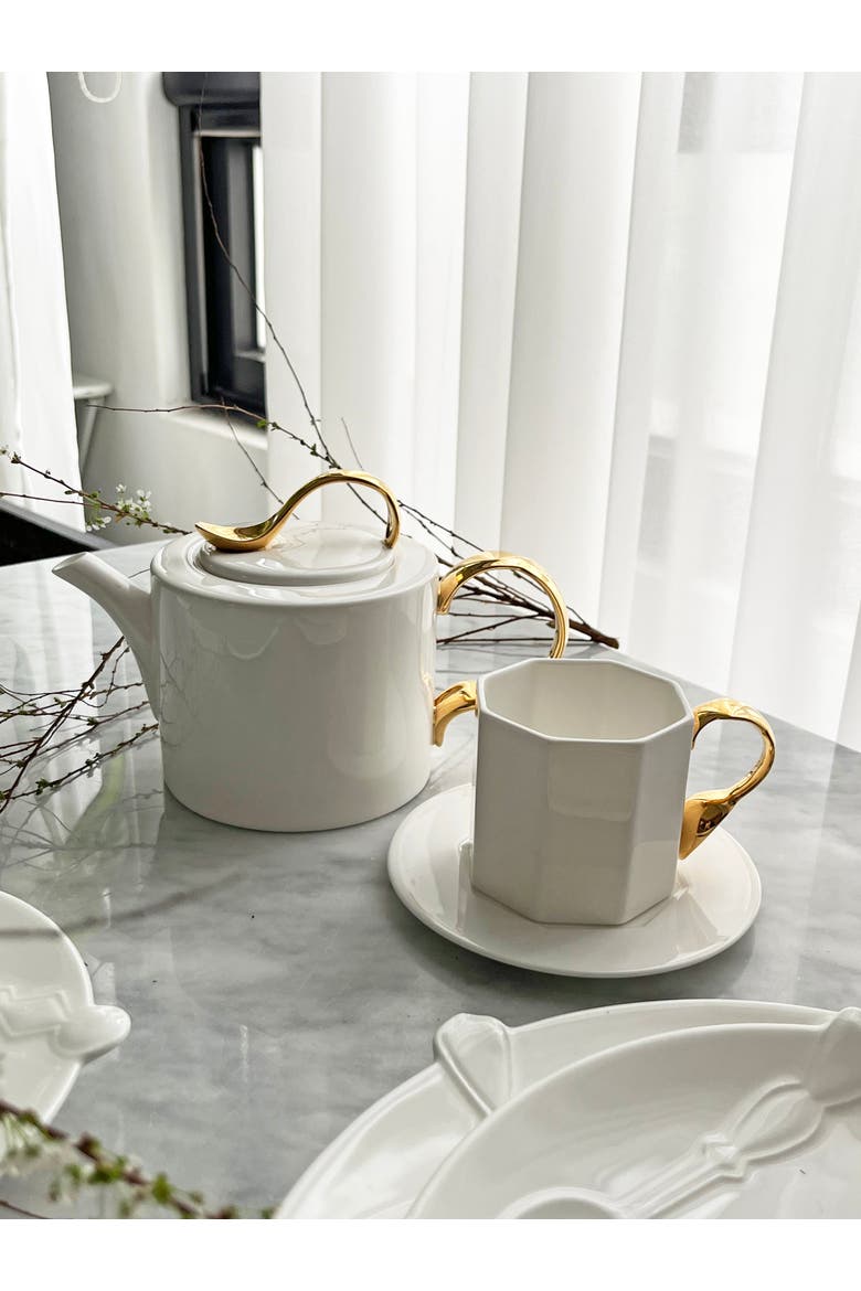 Cutlery Low Teapot, Alternate, color, Multi