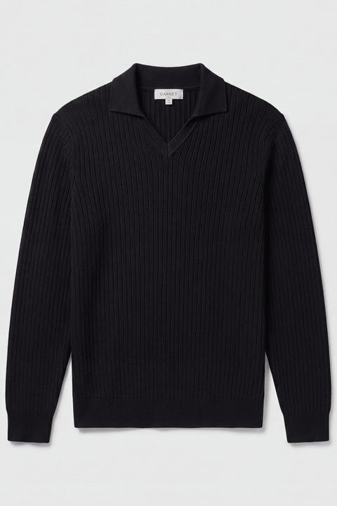 Men's Regular-fit V-neck Polo Sweater