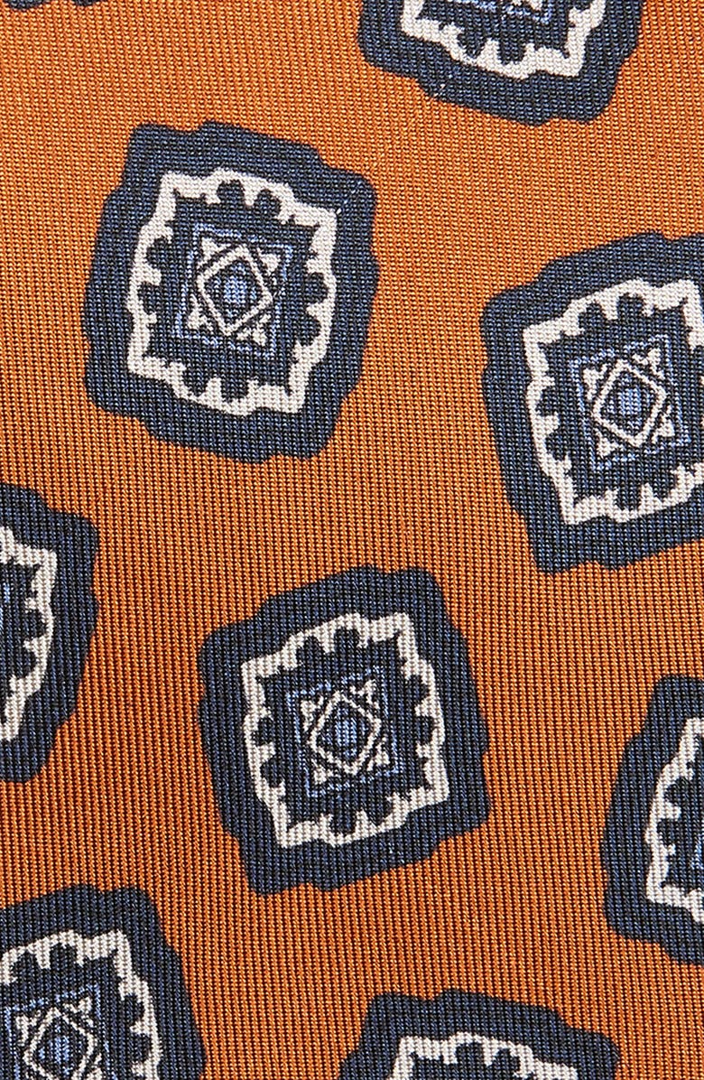 Jack Victor Charest Medallion Silk Tie, Alternate, color, Terracotta