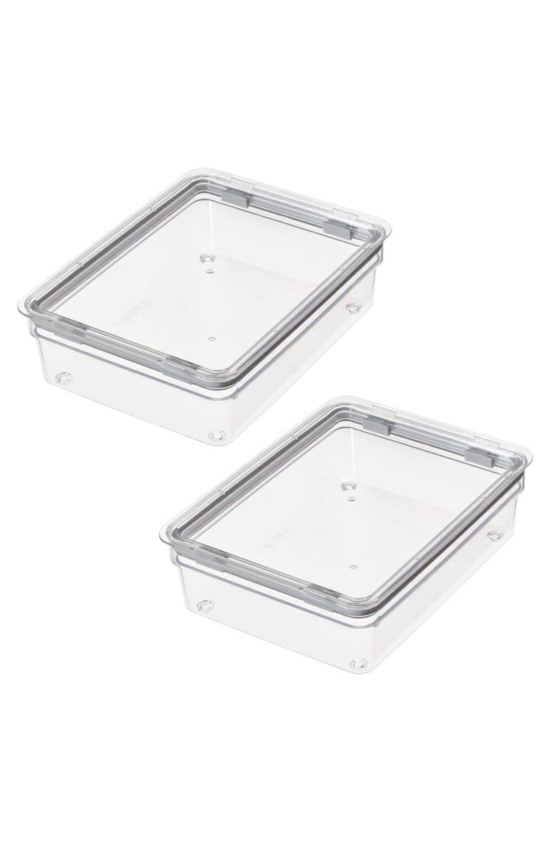 iDesign Large Food Storage Bin with Airtight Lid - Set of 2 - Clear, Main, color, 