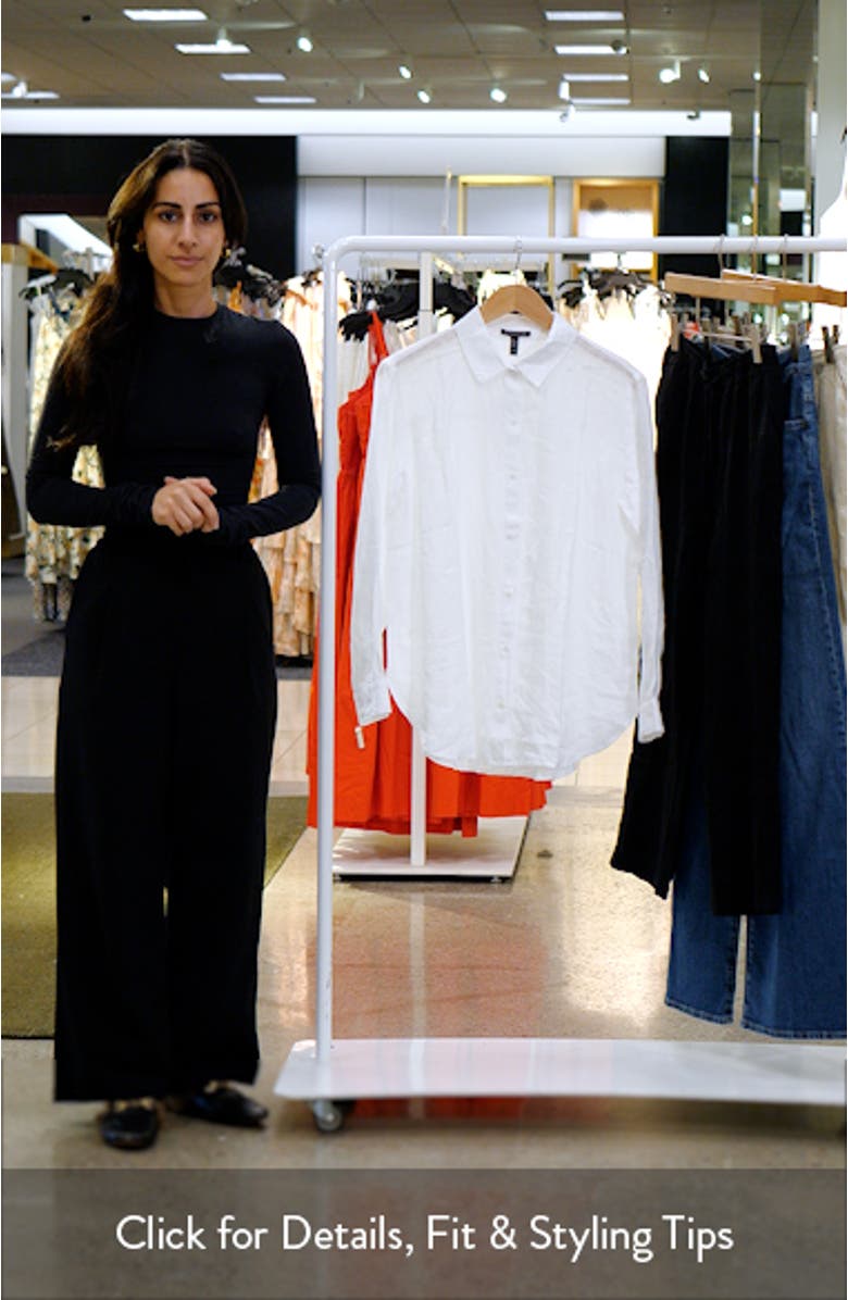 Classic Collar Organic Linen Long Sleeve Button-Up Shirt, sales video thumbnail