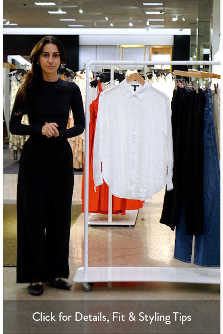 Classic Collar Organic Linen Long Sleeve Button-Up Shirt video