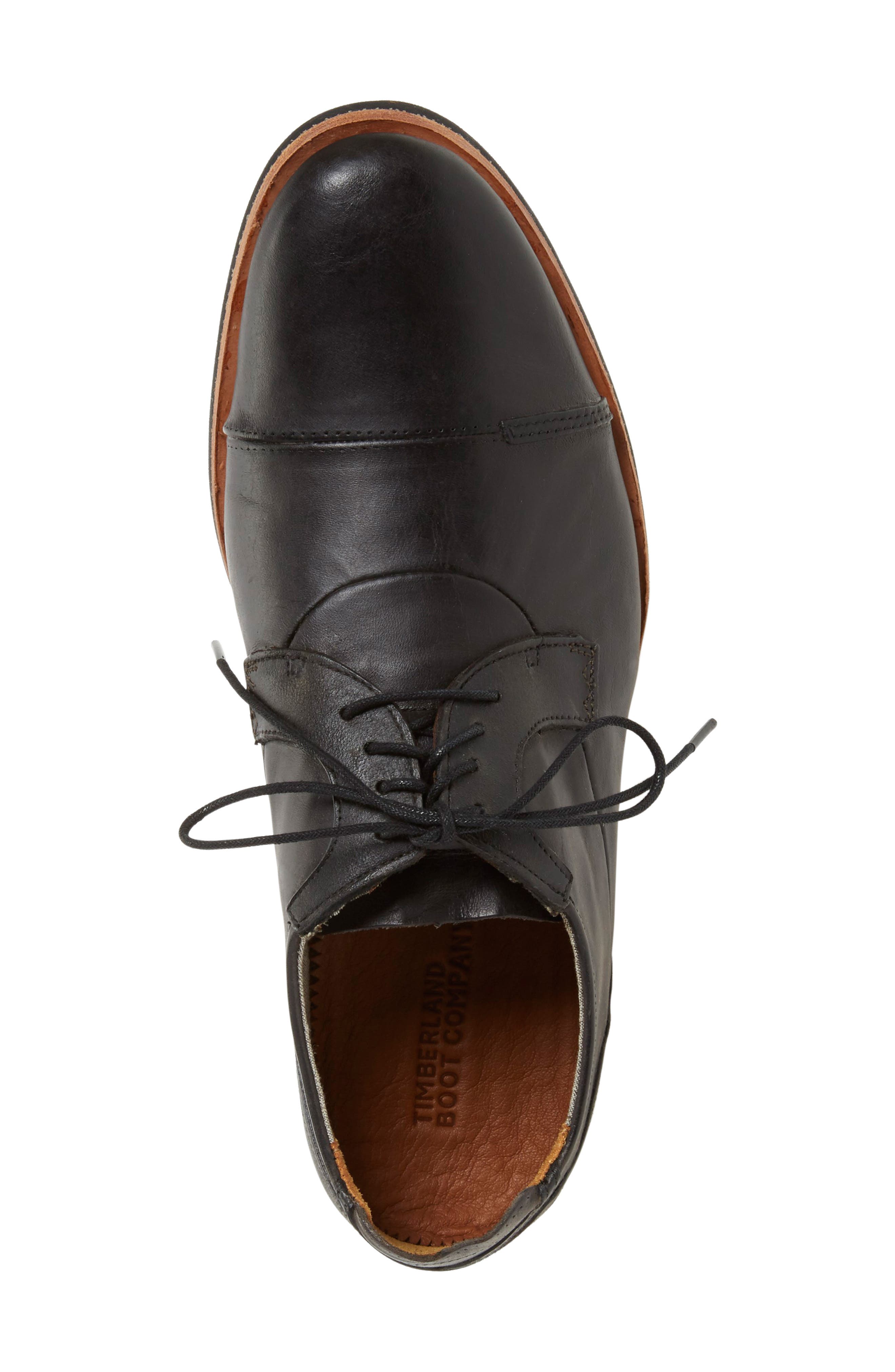 'Wodehouse Lost History' Cap Toe Oxford, Alternate, color, BURNISHED BLACK LEATHER