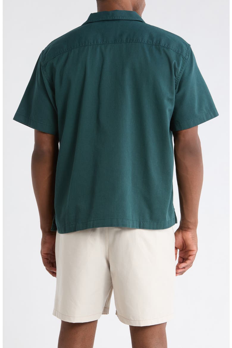 Larkspur Short Sleeve Cotton Button-Up Work Shirt, Alternate, color, MYSTIC MOSS