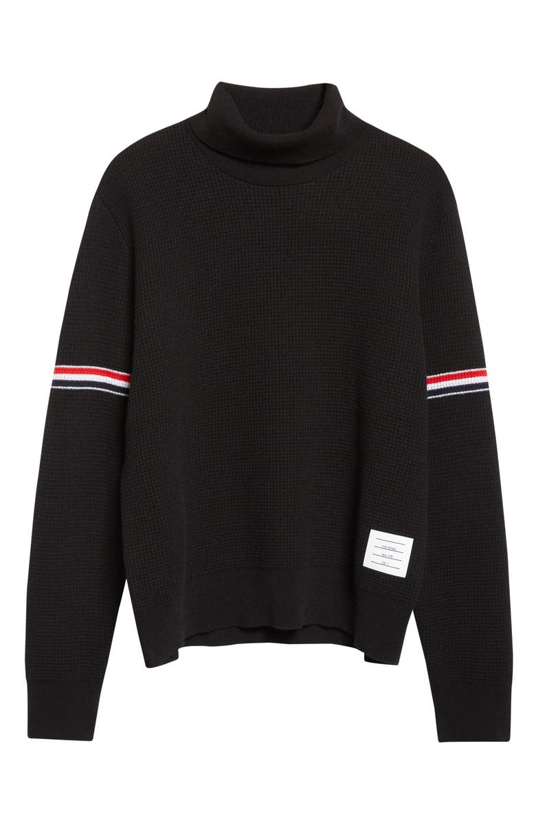 Thom Browne Cashmere Blend Turtleneck Sweater, Alternate, color, Black