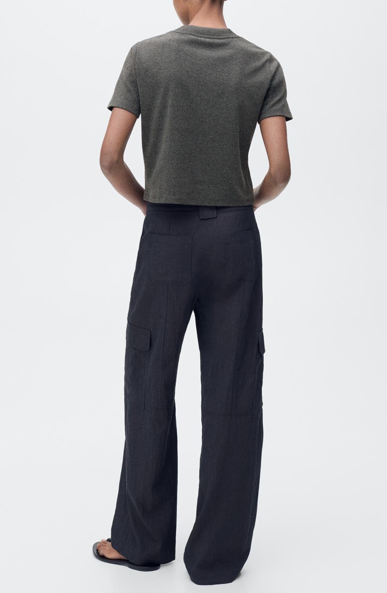 MANGO Crewneck Stretch Cotton Blend T-Shirt, Alternate, color, 