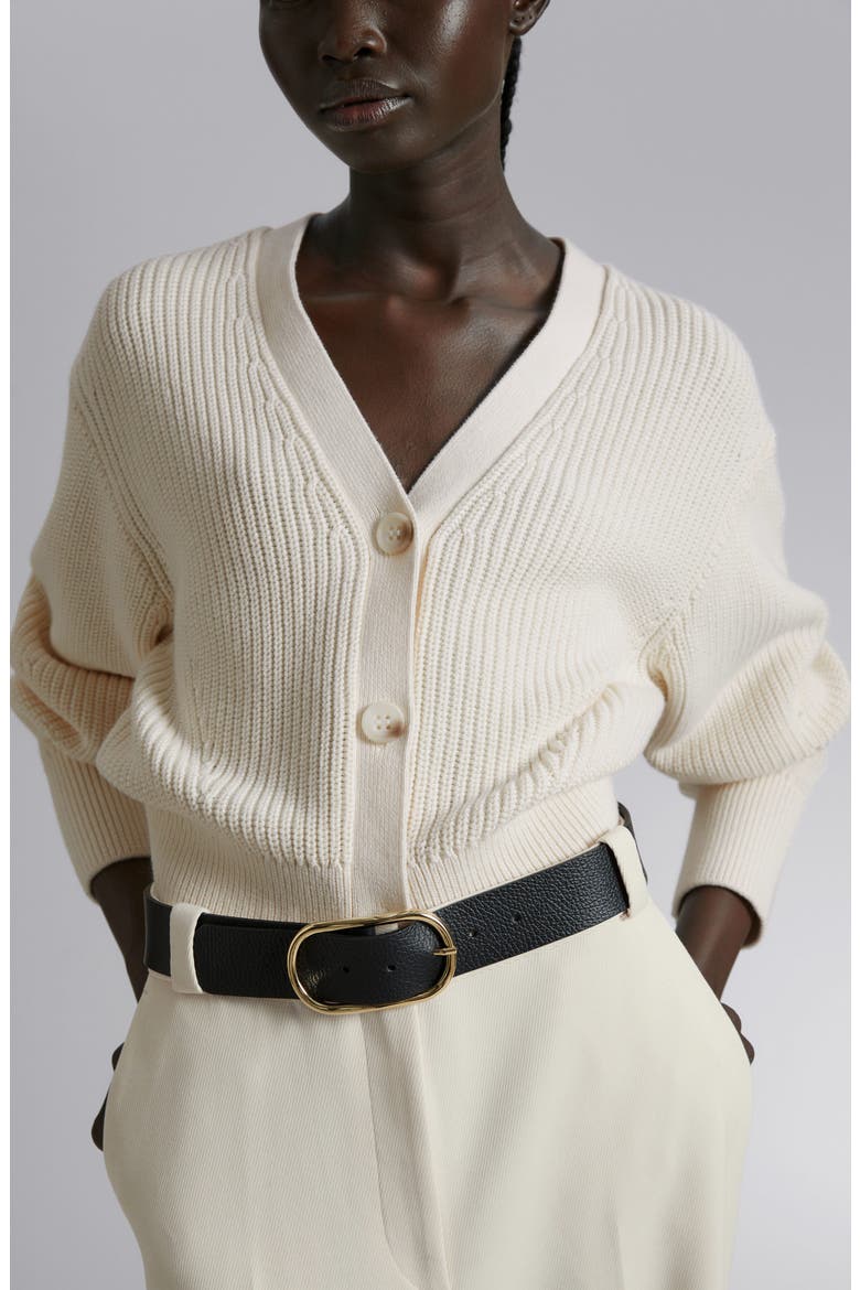 Button-Up Cotton Cardigan, Alternate, color, OFFWHITE