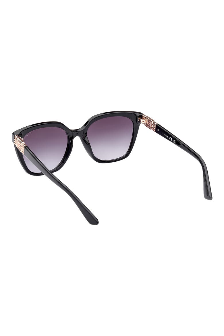55mm Gradient Square Sunglasses, Alternate, color, SHINY BLACK / GRADIENT SMOKE